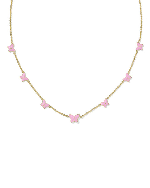 Lillia Butterfly Gold Enamel Strand Necklace