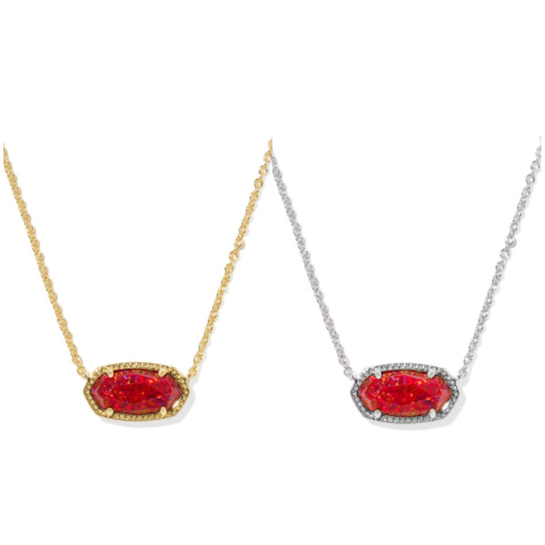 Elisa Pendant Necklace in Holiday Red