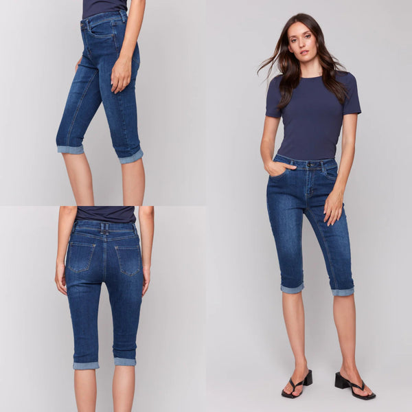Charlie B Stretch Denim Pedal Pushers