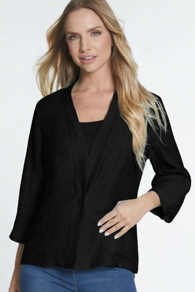 Multiples Black 2 Pocket Ladder Jacket Top