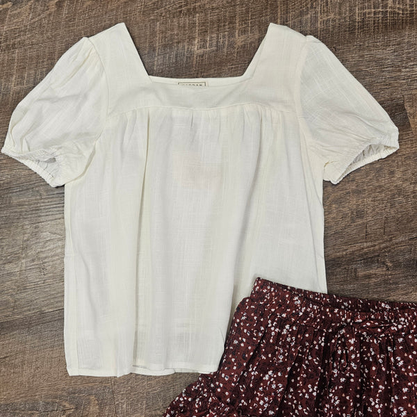Hayden Off White Puff Sleeve Top