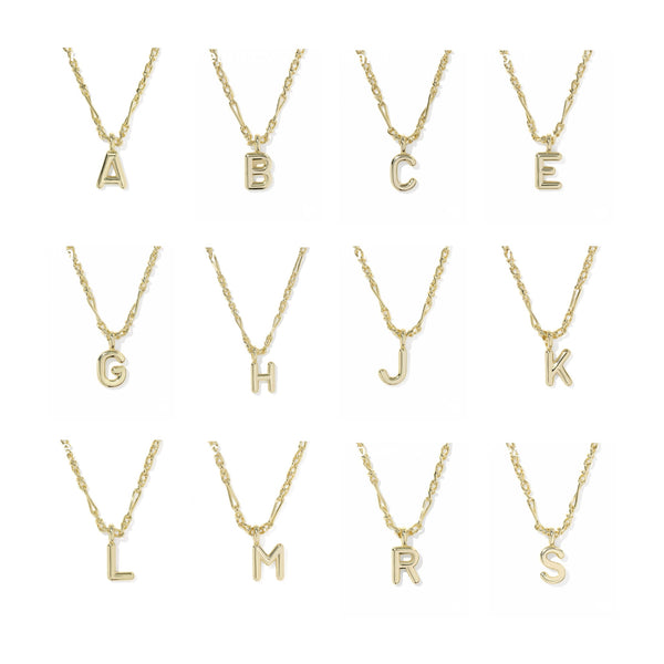 Bubble Letter Short Pendant Necklace