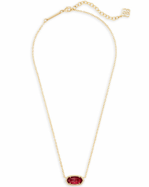 Elisa Gold Pendant In Berry Glass