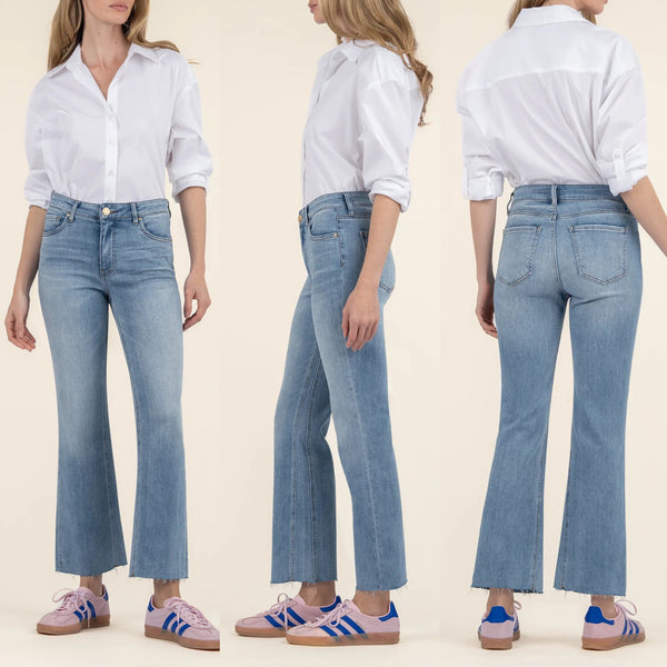 Kut Kelsey High Rise Ankle Flare in Honest Wash