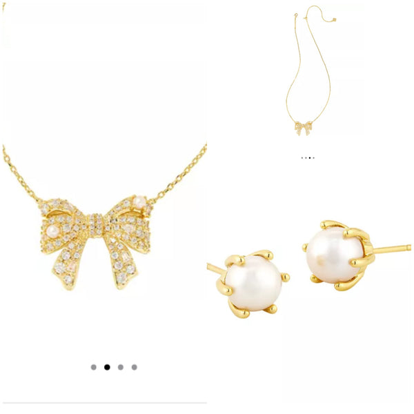 Krista Bow Short Pendant Necklace Gift Box