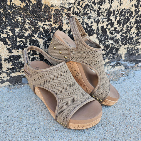 Corkys Carley Wedges in Natural Knit