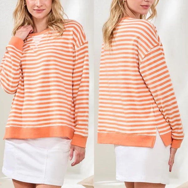 Tribal Mango  Crewneck Drop‑Shoulder Long Sleeve