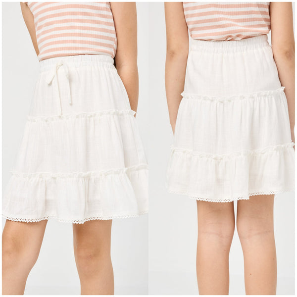Hayden Crochet Hem Ruffle Skirt