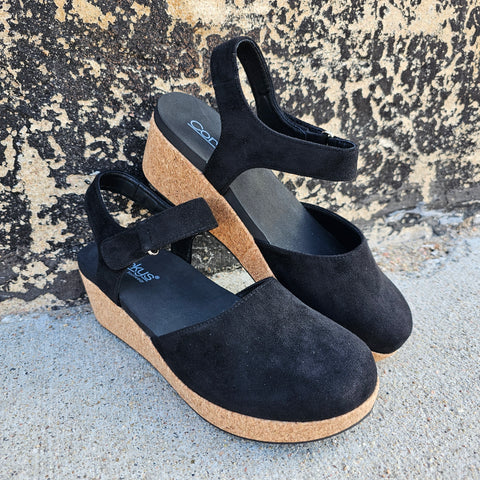 Corkys All In Black Faux Suede