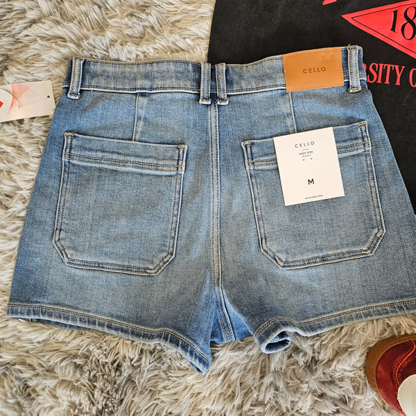 Cello Front Pocket Jean Shorts