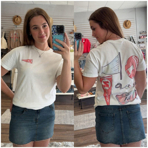 Nebraska Volleyball Fan Shirt in White