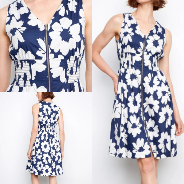 Charlie B Voile Printed Front Zip Dress