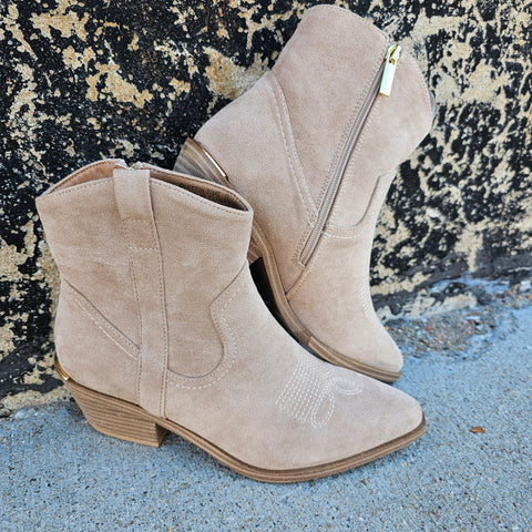 Corkys Quittin Time Booties in Sand Suede