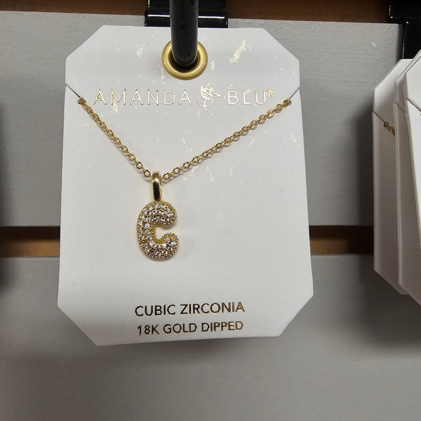 Gold Large Initial Necklaces