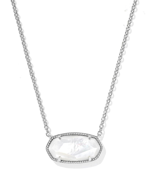 Elisa Silver Pendant Necklace in Ivory