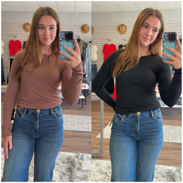 Ribbed Knit Layering Tops