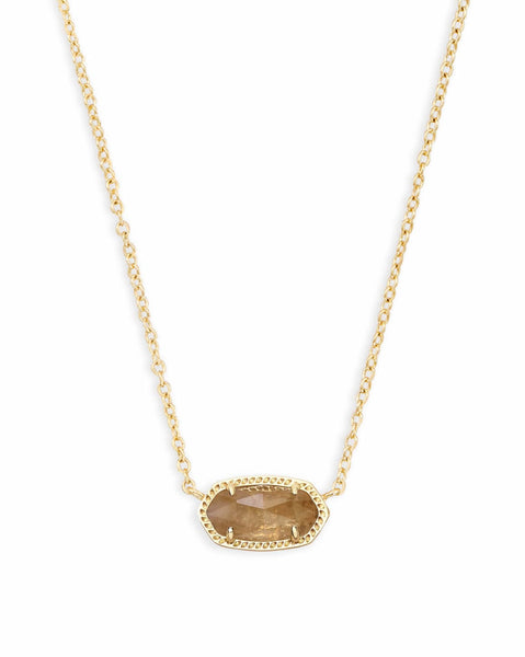 Elisa Gold Pendant Necklace in Citrine