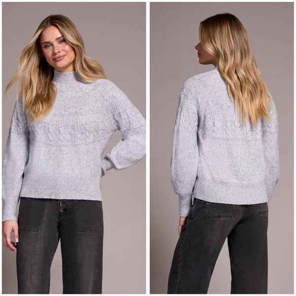 Tribal 2-Tone Mock Neck Sweater