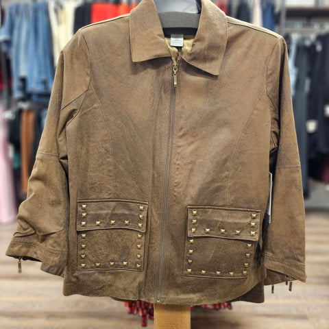 Multiples Mocha Embellished, Lined Jacket