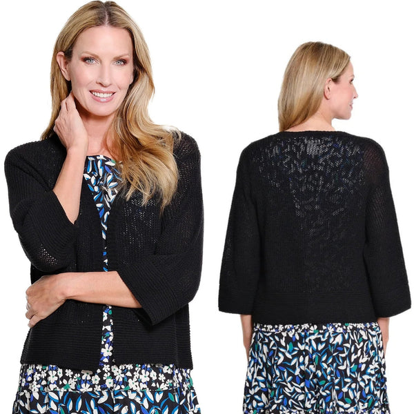 Multiples 3/4 Sleeve Open Front Cardigen