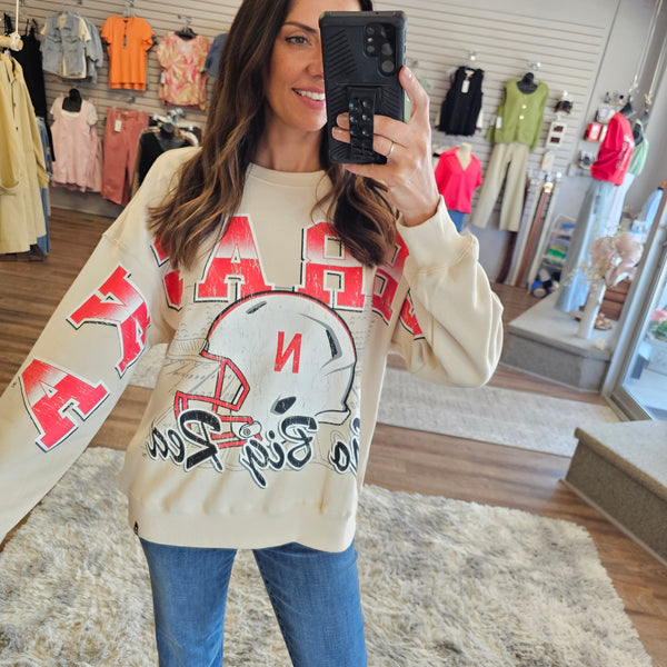 Nebraska Homefield Lantern Sleeve Crew