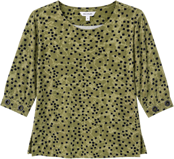 Multiples Olive 3/4 Sleeve Top