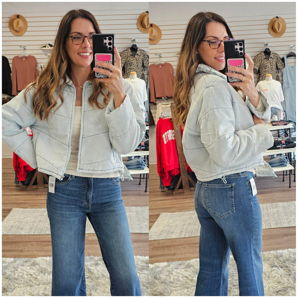 KanCan Denim Puffer Jacket