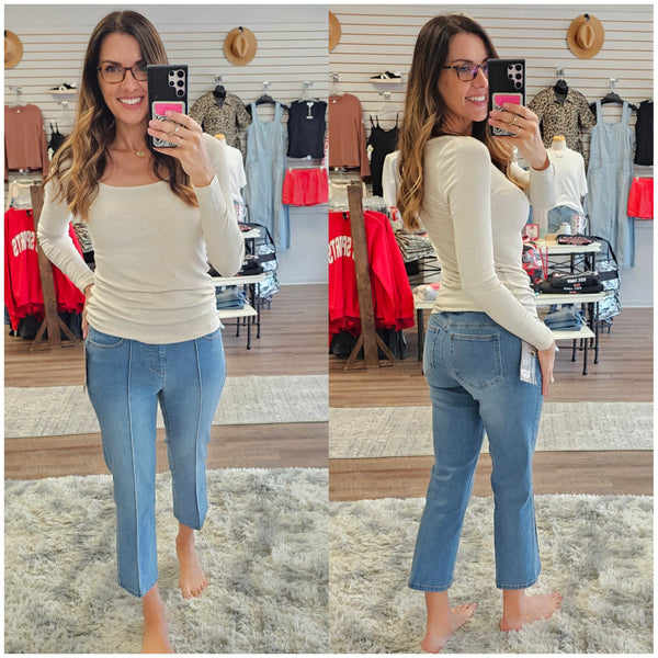Slim-Sation Flare Leg Crop Jean