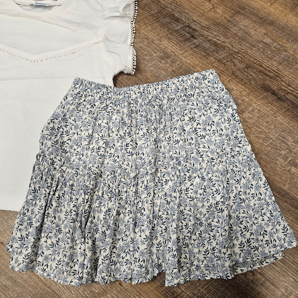 Mayoral Blue Printed Skirt