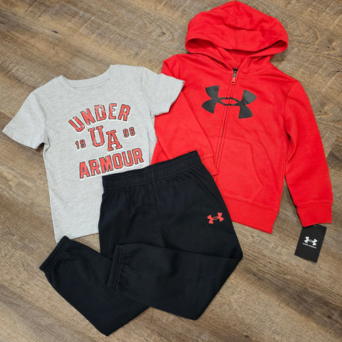 UA Boys Red and Black 3pc Set