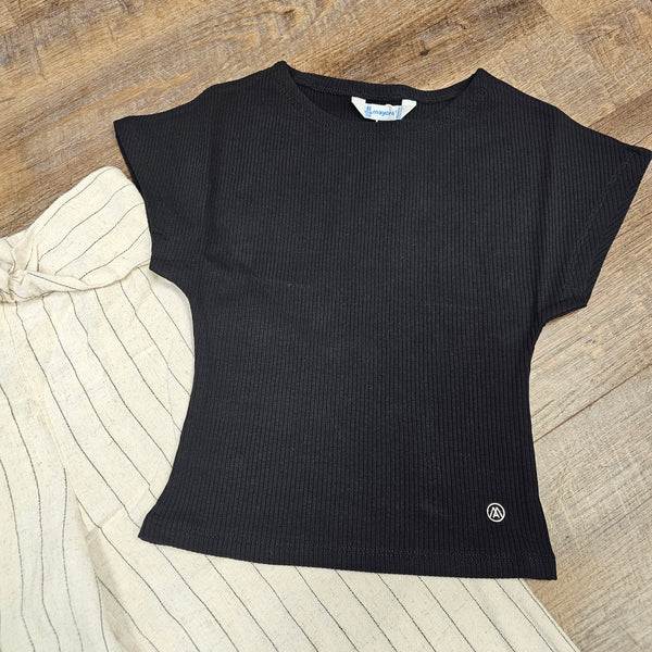 Mayoral Ribbed Black Tee
