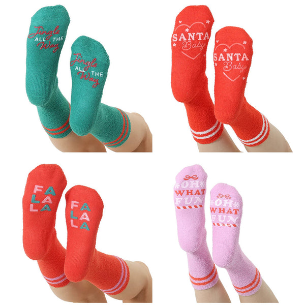 Fuzzy Crew Socks with Bottom Grips