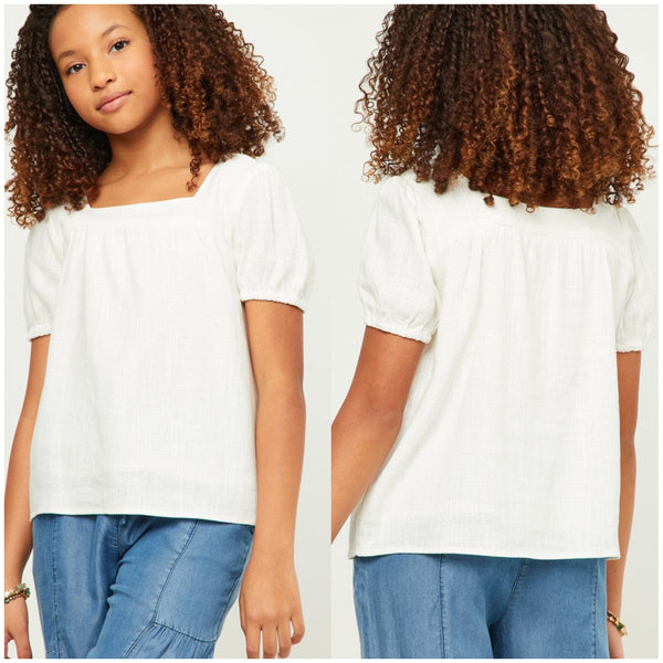 Hayden Off White Puff Sleeve Top