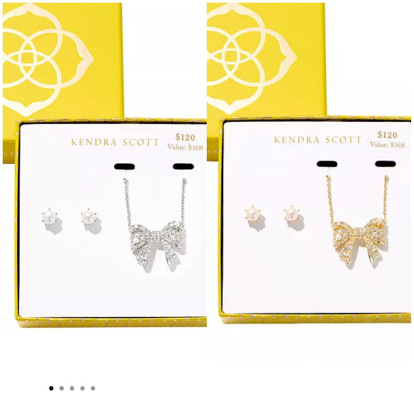 Krista Bow Short Pendant Necklace Gift Box