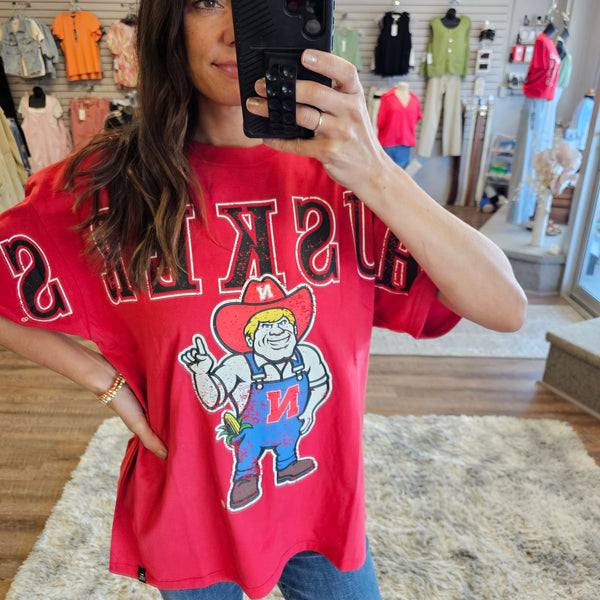 Nebraska Huskers Split Band Tee Red