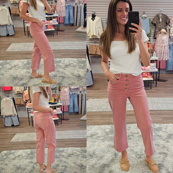 Charlie B Twill Straight Leg Pants