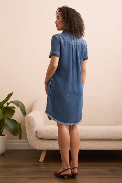 Tribal Pop Over Denim Shirt Dress