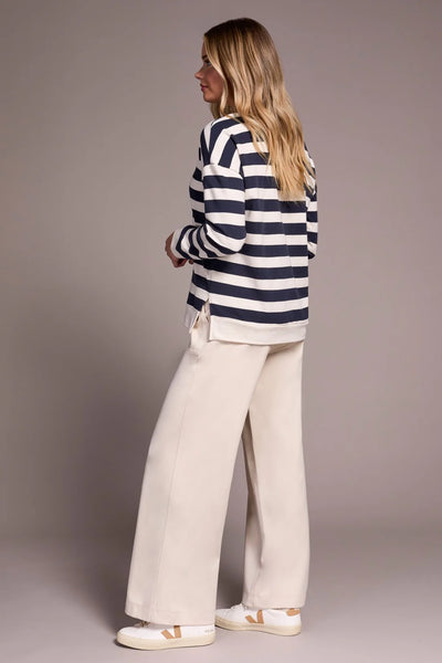 Tribal French Terry Zip Funnel Neck Sweater