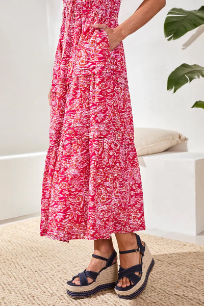 Tribal Lined Poplin Maxi Dress