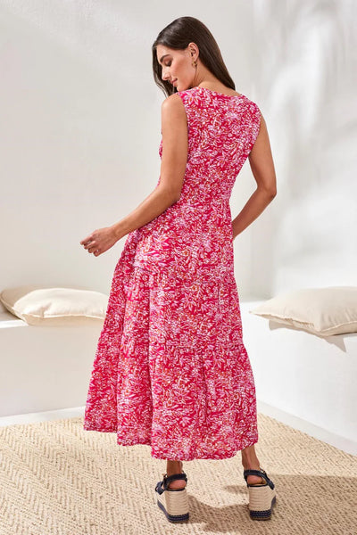 Tribal Lined Poplin Maxi Dress