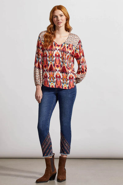 Tribal Printed Tassel Blouse