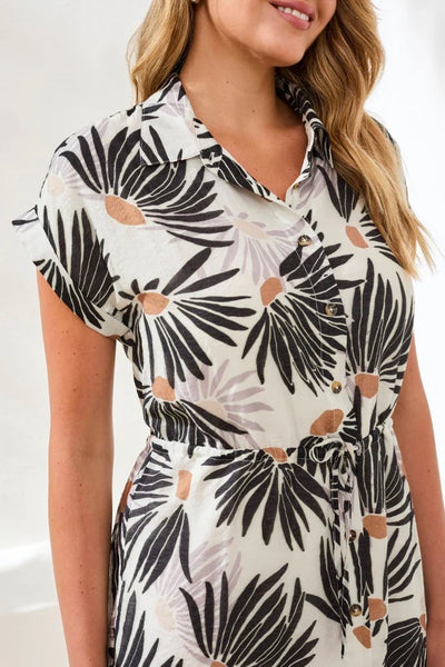 Tribal Woven Printed Short Sleeve Dress