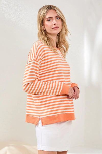 Tribal Mango  Crewneck Drop‑Shoulder Long Sleeve
