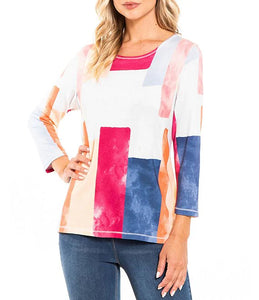 Multiples Color Blocked Knit Top