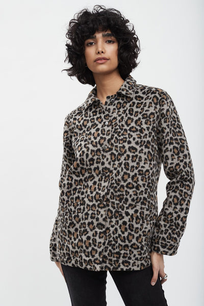FDJ Leopard Print Wool Shacket