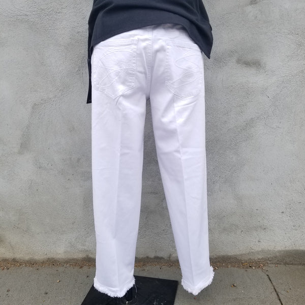 Multiples White Cropped Pant