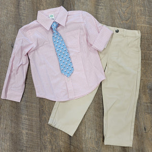 Pink Gingham Sailor Tie Set
