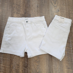 Sneak Peek White 3" Cuff Hem Shorts