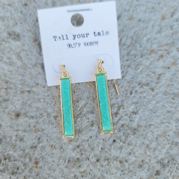 Drusy Bar Earrings