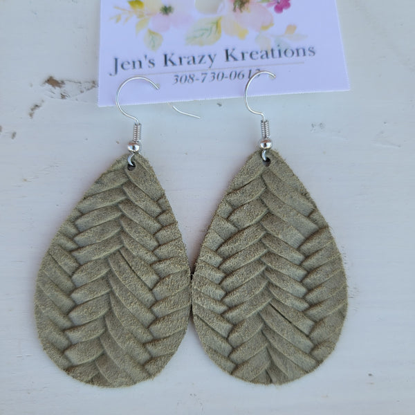 2" Local Made Fishtail Braid Earrings